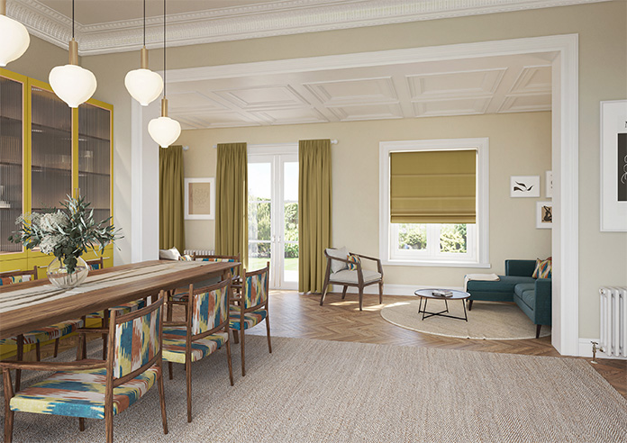Kyoto Faux Silk, Gold - Roman Blind - Image 6